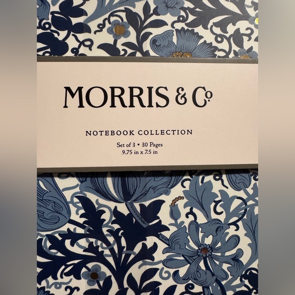 Set of 3 Morris & Co. Notebook / Journals large 9.75” x 7.5” Lined Gold Foil NWT - Picture 3 of 9